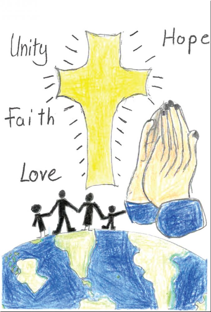 Praying hands around the world