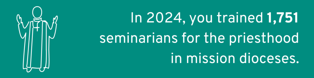 In 2024, you trained 1,751 seminarians for the priesthood in mission dioceses.