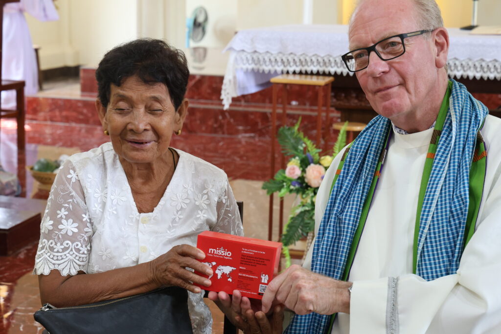 *Sokha with Fr Anthony Chantry in Cambodia with the Red Box