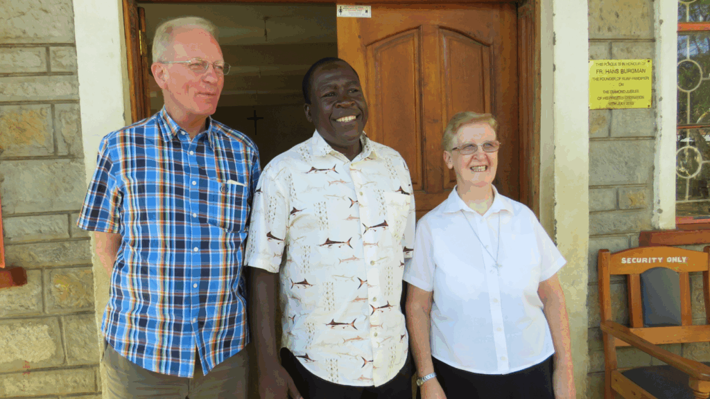 Fr Anthony with a catechist and sister in Kenya