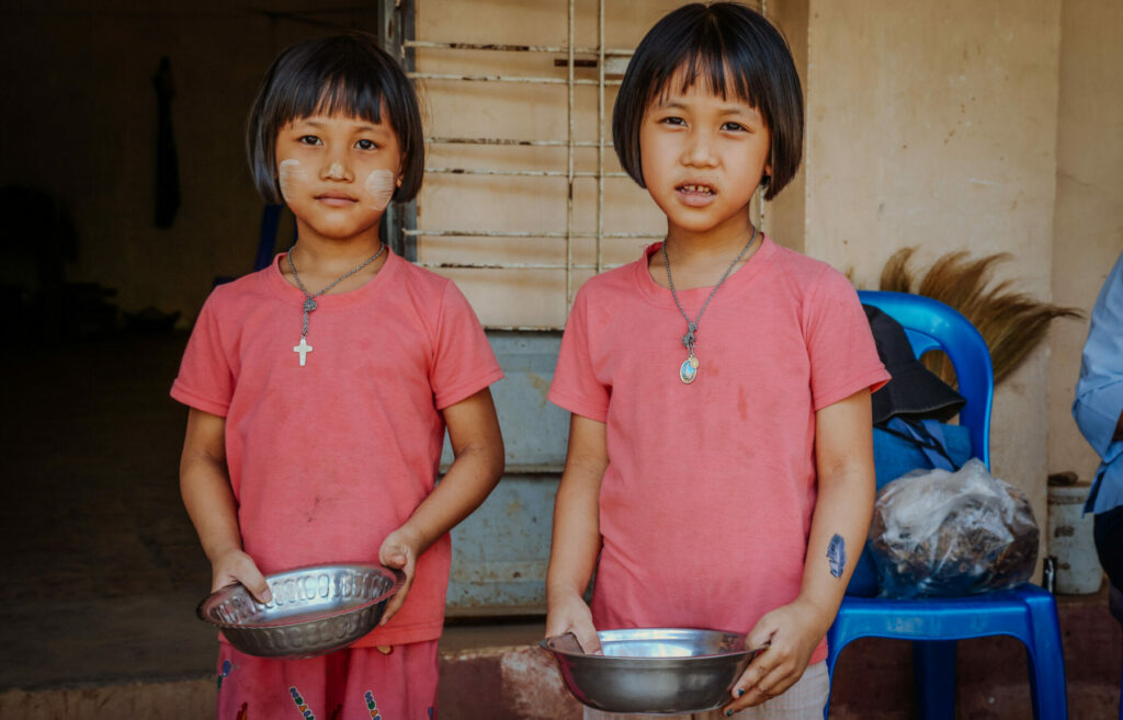 Children at an IDP camp in Myanmar